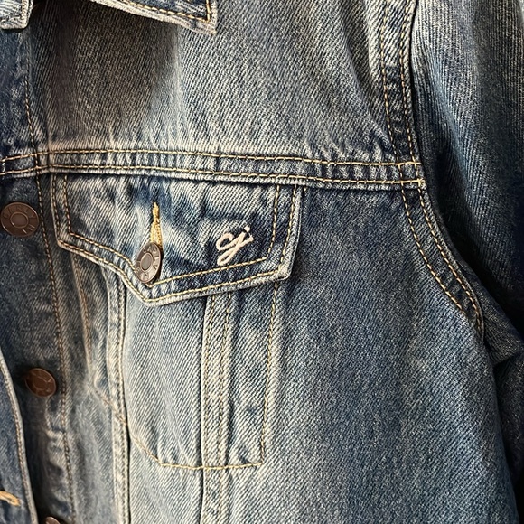 Carly Jean Los Angeles fletcher medium wash denim jacket women’s size XL - Picture 4 of 9